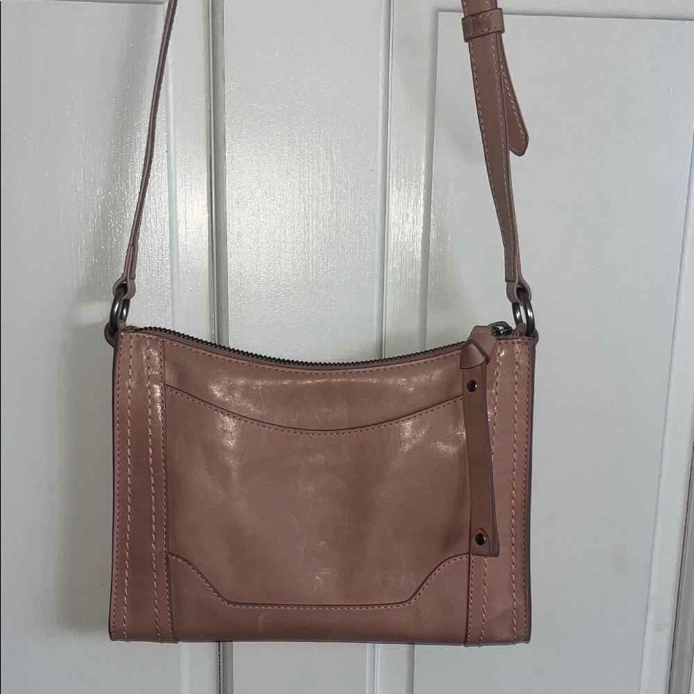 Frye Woodrose Pink Leather Crossbody Bag